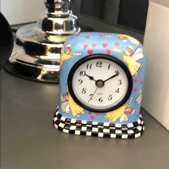 NWT PATRICIA DUPONT CERAMIC HANDPAINT CLOCK ANGELS - Picture 3 of 9